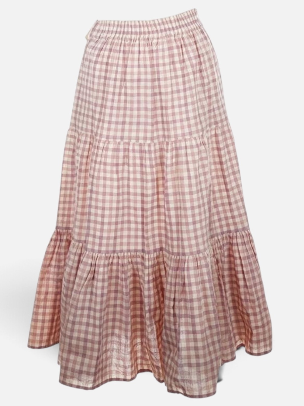 Sézane Sakura Skirt in Pink Checked Print FR 38 / US 6 - Picture 7 of 16